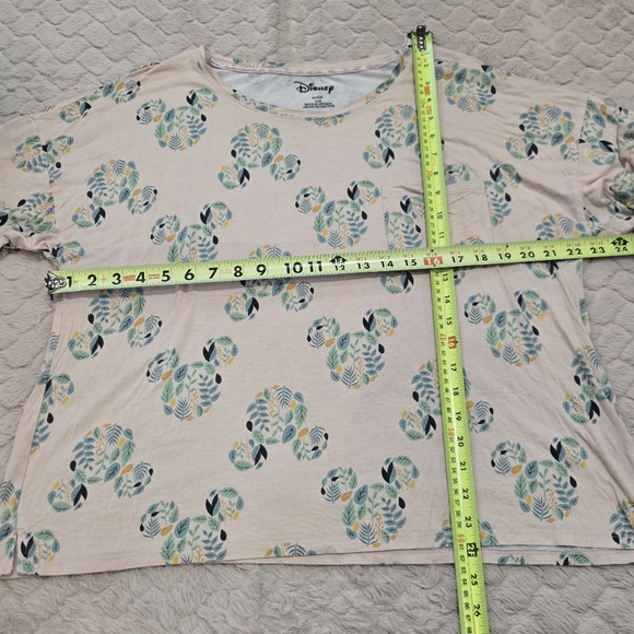 Disney Pink Tropical Floral Mickey Mouse Pajamas Set, Size Large - Picture 3 of 7